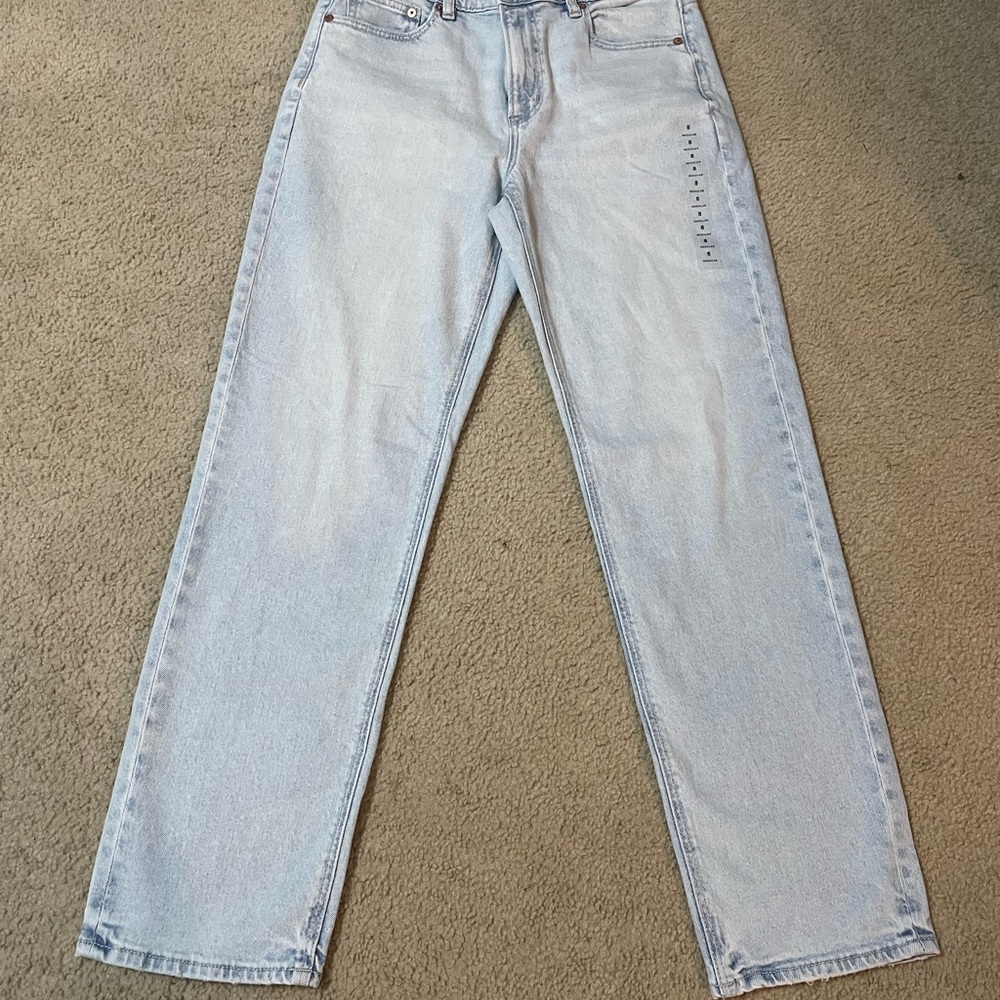 Super high rise straight ice blue American Eagle